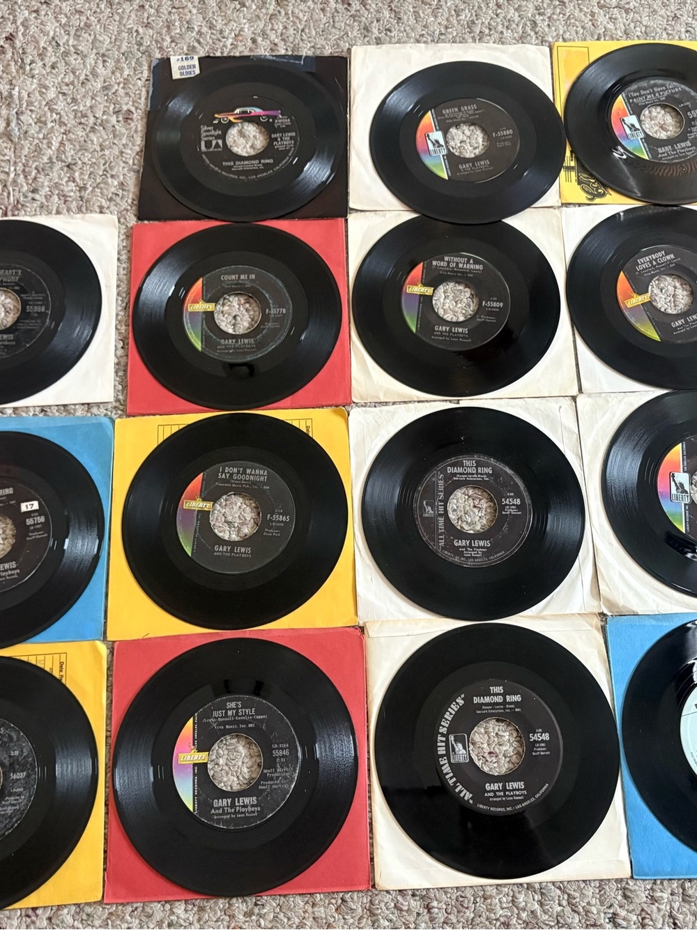 Lot Of 15 Gary Lewis & The Playboys 45 RPM Vinyl Records Rock Pop 60s 70s VG